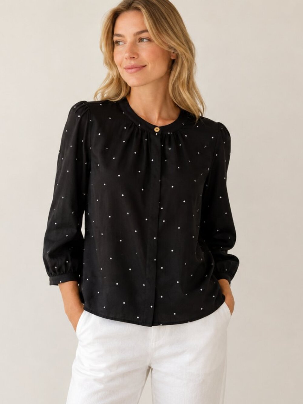 MOD REF Navy Polkadot Blouse
